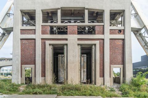 Schachtgebouw mijnsite Waterschei | Koplamp Architecten